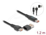 DELOCK USB 2.0 Daten u.Schnellladekabel USB Type-C+USB Steck