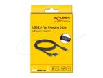 DELOCK USB 2.0 Daten u.Schnellladekabel USB Type-C+USB Steck