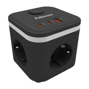 Fellowes Power Cube 3xSteckdose,1xUSB-A,2xUSB-C,Schalter sch