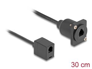DELOCK D-Typ RJ10 Kabel Buchse zu Buchse schwarz 30 cm