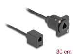 DELOCK D-Typ RJ10 Kabel Buchse zu Buchse schwarz 30 cm