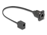 DELOCK D-Typ RJ10 Kabel Buchse zu Buchse schwarz 30 cm