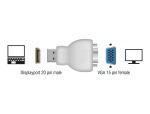 DELOCK Displayport Adapter DP -> D-Sub15 St/Bu weiß