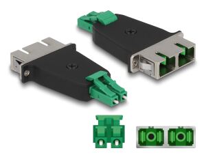 DeLOCK LWL Hybrid Kupplung LC Duplex Stecker zu SC Duplex Buchse grün
