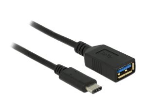 DeLOCK 0.15m USB 3.1 USB Kabel USB 3.2 Gen 2 (3.1 Gen 2) 0,15 m USB C USB A 5 Gbit/s Schwarz