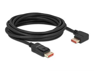DeLOCK DisplayPort Kabel Stecker gerade zu Stecker 90° rechts gewinkelt 8K 60 Hz 5 m