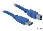 DeLOCK Cable USB3.0 A-B male/male 5m USB Kabel USB A USB B 5 Gbit/s Blau