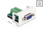 DELOCK Easy 45 Modul VGA Buchse zu Terminalblock 22,5 x 45mm