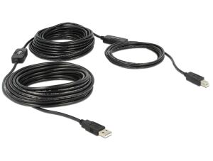 DeLOCK 20m, USB2.0-A - USB2.0-B USB Kabel USB A USB B 0,48 Gbit/s Schwarz