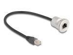 DELOCK RJ45 Einbaubuchse mit Kabelp. St.Cat.56 STP Alu. 30cm