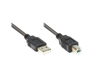 Alcasa 2510-025OFS USB Kabel USB 2.0 0,25 m USB A USB B Schwarz