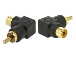 DELOCK Cinch Adapter Stecker zu Buchse gewinkelt