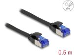 DELOCK RJ45 Netzwerkkabel Cat.6A S/FTP Slim 0,5m schwarz