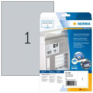 HERMA 4593 selbstklebendes Etikett Rechteck Silber 10 Stück(e)