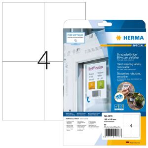 HERMA 4576 selbstklebendes Etikett Entfernbar Weiß 80 Stück(e)
