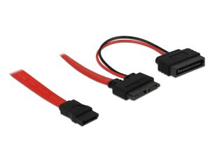 DELOCK SATA-Kabel Slim 13pin -> SATA 7pin +SATA 15pin 0.3m