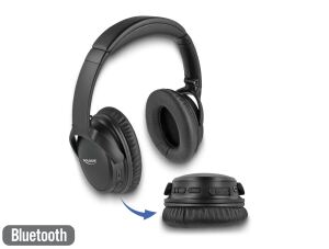 DeLOCK Bluetooth 5.0 Kopfhörer Over-Ear faltbar mit integriertem Mikrofon und intensivem Bass, bis zu 20 Stunden Laufzeit