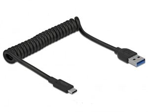 Delock USB2.0 Spiralkabel 0.3-0.6 m Stecker Typ-C/Stecker A