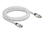 DeLOCK Ultra High Speed HDMI Kabel 48 Gbps 8K 60 Hz silber 3 m zertifiziert