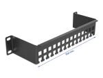 DELOCK 10" Kabelabfangschiene Bügelform 1 HE schwarz