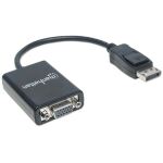 Manhattan DisplayPort auf VGA-Konverter, DisplayPort-Stecker auf HD15-Buchse, 15 cm, aktiv, schwarz
