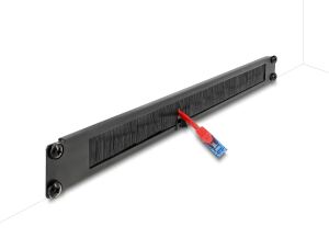 DELOCK 19" Kabelmanagement Bürstenleiste 1 HE schwarz