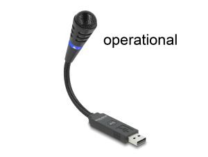 DELOCK USB Mikrofon mit Schwanenhals und Mute Button
