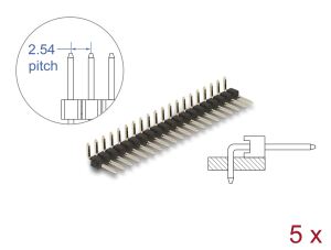 DELOCK Stiftleiste 20 Pin, Rastermaß 2,54 mm, 1-reihig 5 St.