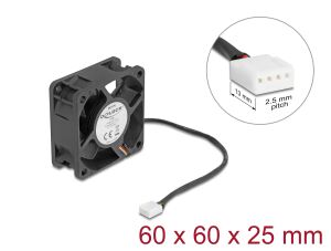 DELOCK Axiallüfter 12 V DC, 60 x 60 x 25 mm schwarz