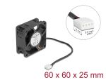 DELOCK Axiallüfter 12 V DC, 60 x 60 x 25 mm schwarz