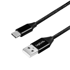 LogiLink CU0140 USB Kabel USB 2.0 1 m USB C USB A 0,48 Gbit/s Schwarz