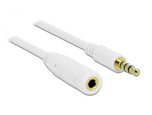 DELOCK Klinkeverl. 3,5mm -> 3,5mm St/Bu 1.00m 4Pin weiß
