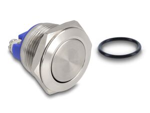 DELOCK Drucktaster zum Einbau 19 mm 2 x Schraubkl.Taster fla