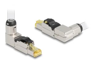 DeLOCK RJ45 Stecker feldkonfektionierbar Cat.8.1 Metall gewinkelt