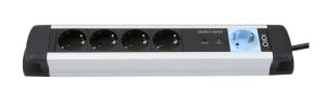 Olympia MS 2500 Verlängerungskabel 1,5 m 5 AC-Ausgänge Drinnen Schwarz, Silber
