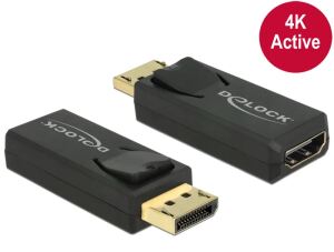 DeLOCK 65573 Kabeladapter Displayport 1.2 HDMI Schwarz