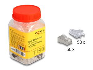DELOCK RJ45 Modularer St Cat.6 u. Knickschutzthülle 50er Set