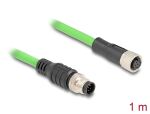 DeLOCK M12 Kabel A-kodiert 8 Pin Stecker zu Buchse PUR (TPU) 1 m