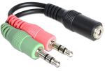 DeLOCK 65459 Audio-Kabel 0,012 m 3.5mm 2 x 3.5mm Schwarz
