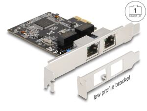 DELOCK PCI Express x1 Karte auf 2 x RJ45 Gigabit LAN RTL8111