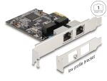 DELOCK PCI Express x1 Karte auf 2 x RJ45 Gigabit LAN RTL8111