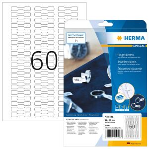 HERMA Ringetiketten A4 49x10 mm weiß Papier matt blickdicht 1500 St.