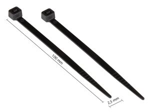 Alcasa KAB-10S25 Kabelbinder Kabelbinder mit paralleler Einführung Nylon Schwarz 100 Stück(e)