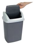 MAUL 9522487 Mülleimer 24 l Rechteckig Kunststoff, Polypropylen (PP) Dunkles Grau, Weiß
