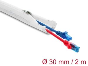 DELOCK Geflechtschlauch mit Reißverschluss 2 m x 30 mm weiß