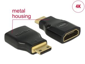 DELOCK HDMI Adapter A -> mini C Bu/St 4K Metallgehäuse