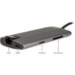 Inter-Tech GDC-802 Kabelgebunden USB 3.2 Gen 1 (3.1 Gen 1) Type-C Grau