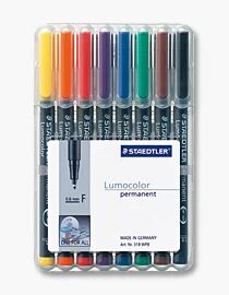 Staedtler 318 WP8 Permanent-Marker Schwarz, Blau, Braun, Grün, Orange, Rot, Violett, Gelb 8 Stück(e)