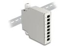 DELOCK LWL Verteilerbox für Hutschiene 8 Port grau