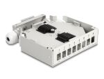 DELOCK LWL Verteilerbox für Hutschiene 8 Port grau